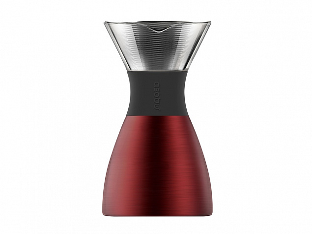 Кофеварка POUR OVER, 1000 мл, красный/черный с логотипом в Балашихе заказать по выгодной цене в кибермаркете AvroraStore