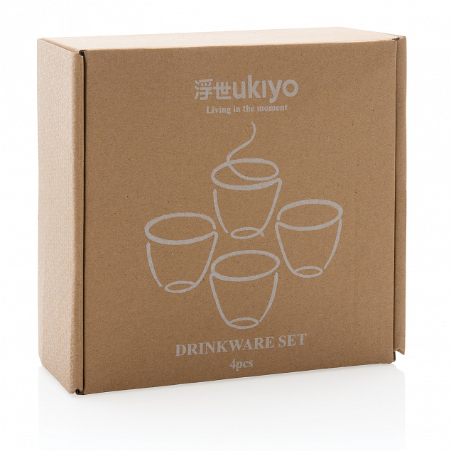 Набор керамических чашек Ukiyo, 4 шт. с логотипом в Балашихе заказать по выгодной цене в кибермаркете AvroraStore