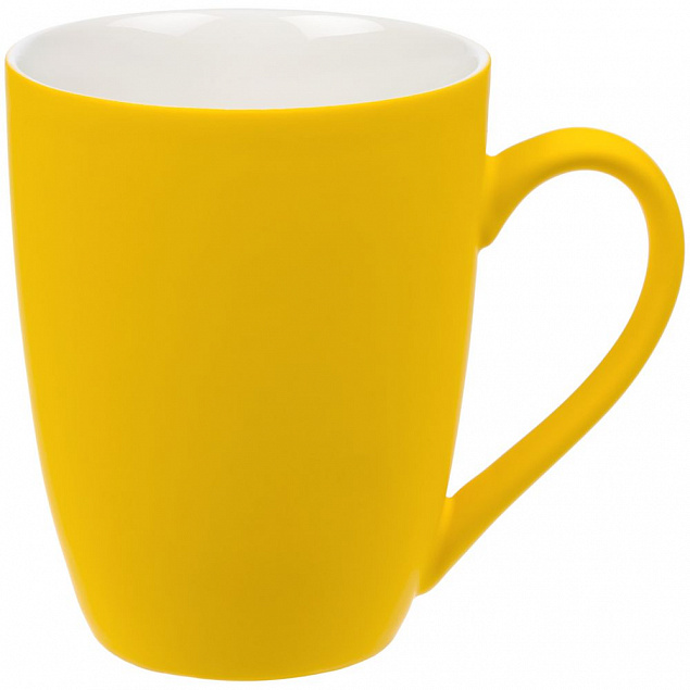 Кружка Good Morning с покрытием софт-тач, желтая с логотипом в Балашихе заказать по выгодной цене в кибермаркете AvroraStore