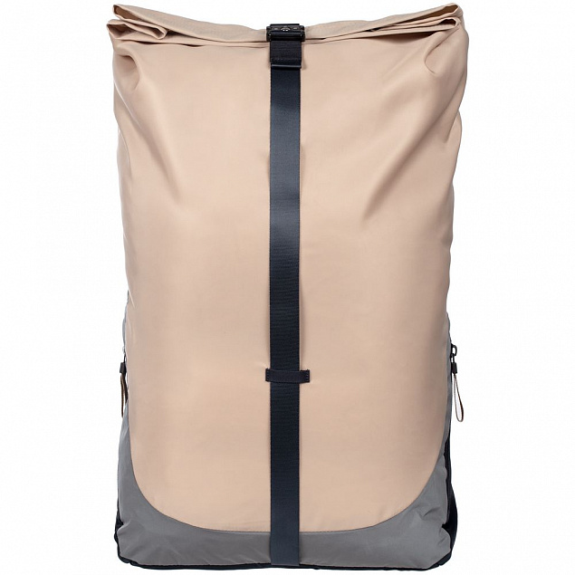 Рюкзак coolStuff Plus, бежевый c темно-синим с логотипом в Балашихе заказать по выгодной цене в кибермаркете AvroraStore