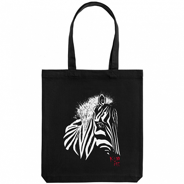 Холщовая сумка «Арт-рокстар. Kiss Me», черная с логотипом в Балашихе заказать по выгодной цене в кибермаркете AvroraStore
