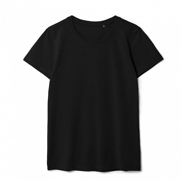 Футболка женская T-bolka Stretch Lady, черная с логотипом в Балашихе заказать по выгодной цене в кибермаркете AvroraStore