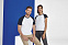 Футболка мужская двухцветная FUNKY 150, белая с ярко-синим с логотипом в Балашихе заказать по выгодной цене в кибермаркете AvroraStore