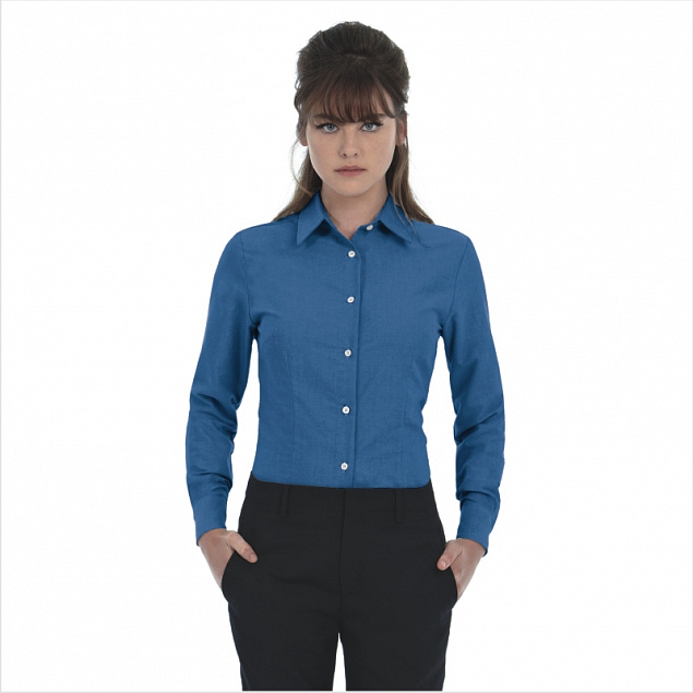 Рубашка женская с длинным рукавом Oxford LSL/women с логотипом в Балашихе заказать по выгодной цене в кибермаркете AvroraStore