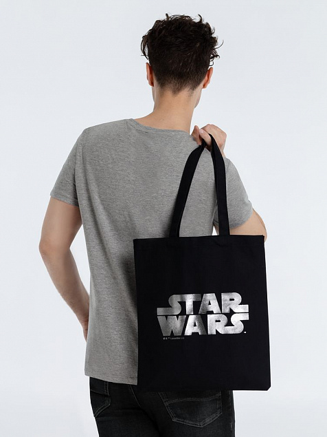 Холщовая сумка Star Wars Silver, черная с логотипом в Балашихе заказать по выгодной цене в кибермаркете AvroraStore