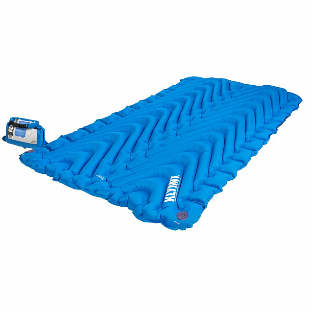 Надувной коврик Static V Double, синий с логотипом в Балашихе заказать по выгодной цене в кибермаркете AvroraStore