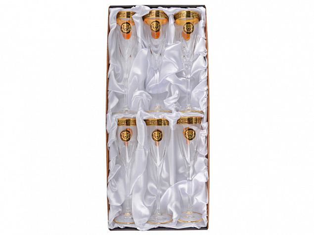 Набор бокалов для шампанского «Сила льва» с логотипом в Балашихе заказать по выгодной цене в кибермаркете AvroraStore