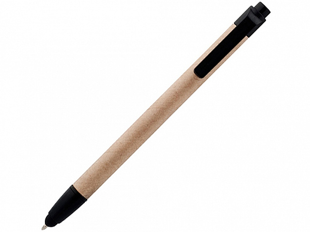 Ручка-стилус шариковая Planet, бежевый/черный с логотипом в Балашихе заказать по выгодной цене в кибермаркете AvroraStore