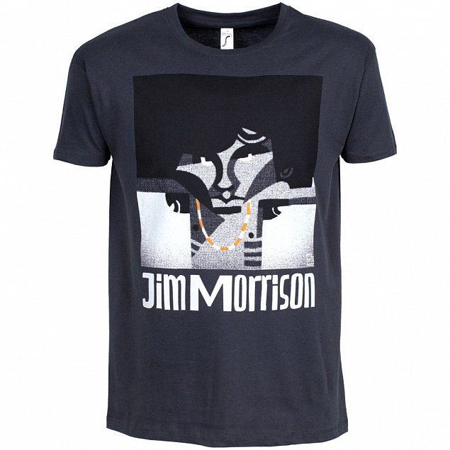 Футболка «Меламед. Jim Morrison», темно-серая с логотипом в Балашихе заказать по выгодной цене в кибермаркете AvroraStore