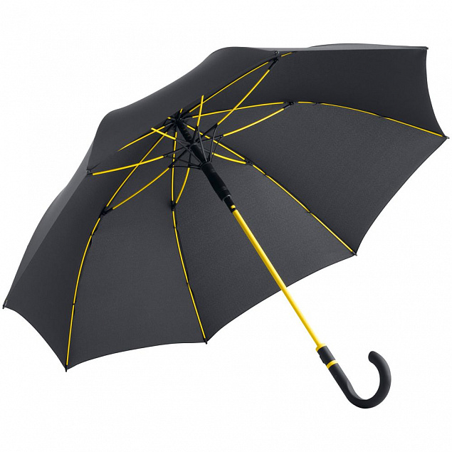 Зонт-трость с цветными спицами Color Style, желтый с логотипом в Балашихе заказать по выгодной цене в кибермаркете AvroraStore