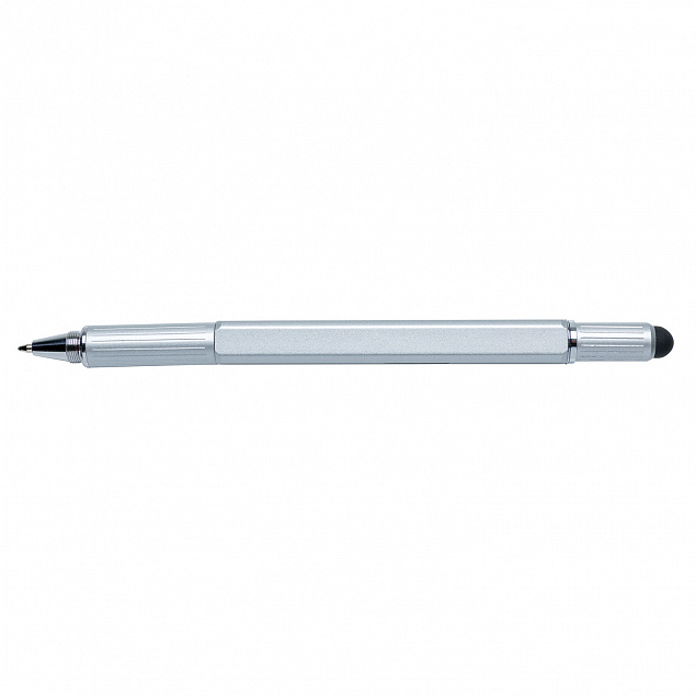 Многофункциональная ручка 5 в 1, серебряный с логотипом в Балашихе заказать по выгодной цене в кибермаркете AvroraStore