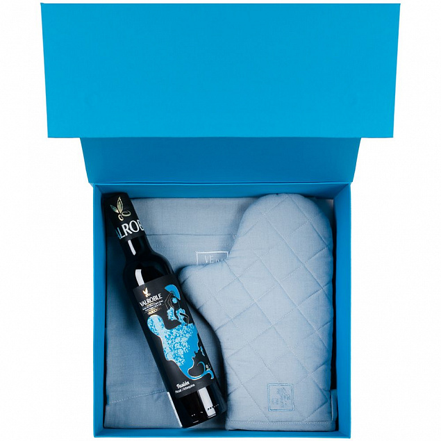 Коробка Quadra, голубая с логотипом в Балашихе заказать по выгодной цене в кибермаркете AvroraStore