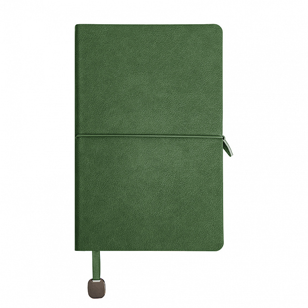 Ежедневник недатированный Fusion, А5, зеленый, кремовый блок, зеленый срез с логотипом в Балашихе заказать по выгодной цене в кибермаркете AvroraStore