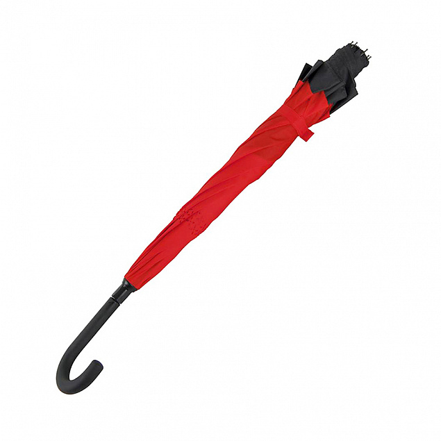 Зонт-трость механический  Chaplin, черно-красный с логотипом в Балашихе заказать по выгодной цене в кибермаркете AvroraStore