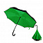 Зонт-трость механический  Chaplin, черно-зеленый-S с логотипом в Балашихе заказать по выгодной цене в кибермаркете AvroraStore