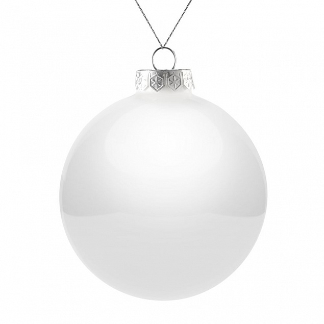 Елочный шар Finery Gloss, 10 см, глянцевый белый с логотипом в Балашихе заказать по выгодной цене в кибермаркете AvroraStore