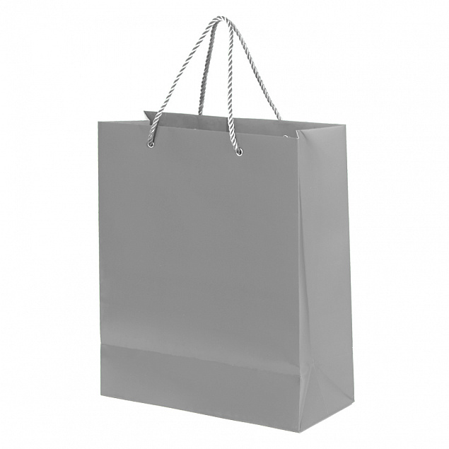 Пакет подарочный GLAM 270х120х320 мм, серый с логотипом в Балашихе заказать по выгодной цене в кибермаркете AvroraStore