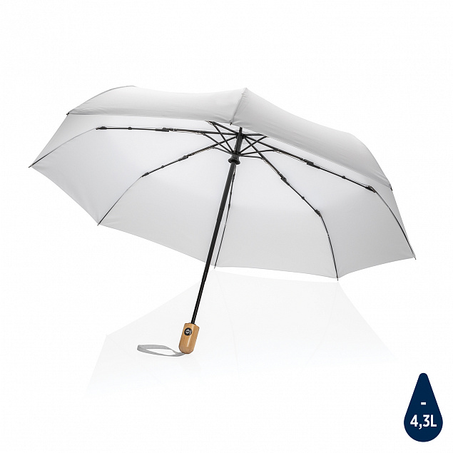Автоматический зонт Impact из RPET AWARE™ с бамбуковой ручкой, d94 см с логотипом в Балашихе заказать по выгодной цене в кибермаркете AvroraStore