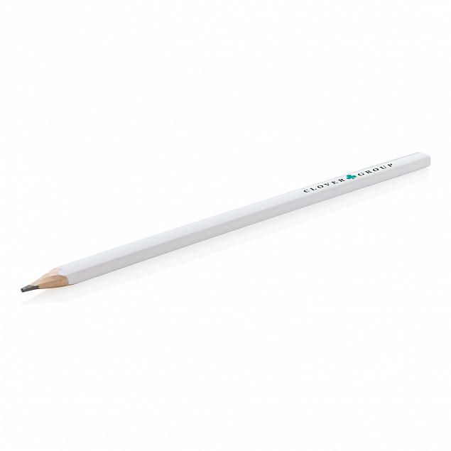 Деревянный карандаш, 25 см, белый с логотипом в Балашихе заказать по выгодной цене в кибермаркете AvroraStore