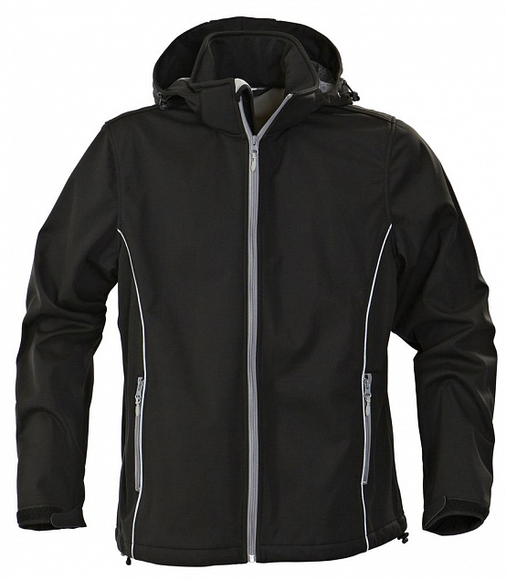 Куртка софтшелл мужская SKYRUNNING, черная с логотипом в Балашихе заказать по выгодной цене в кибермаркете AvroraStore