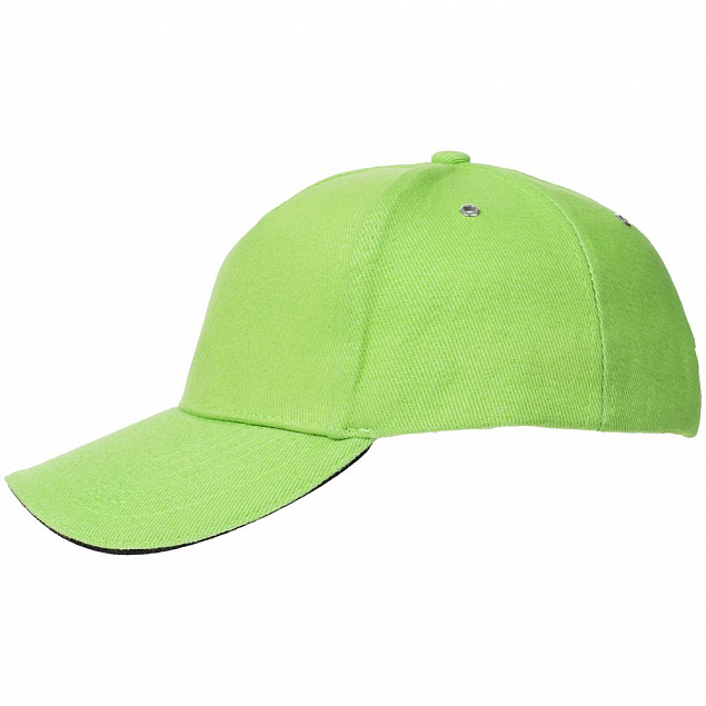 Бейсболка Classic, зеленое яблоко с черным кантом с логотипом в Балашихе заказать по выгодной цене в кибермаркете AvroraStore