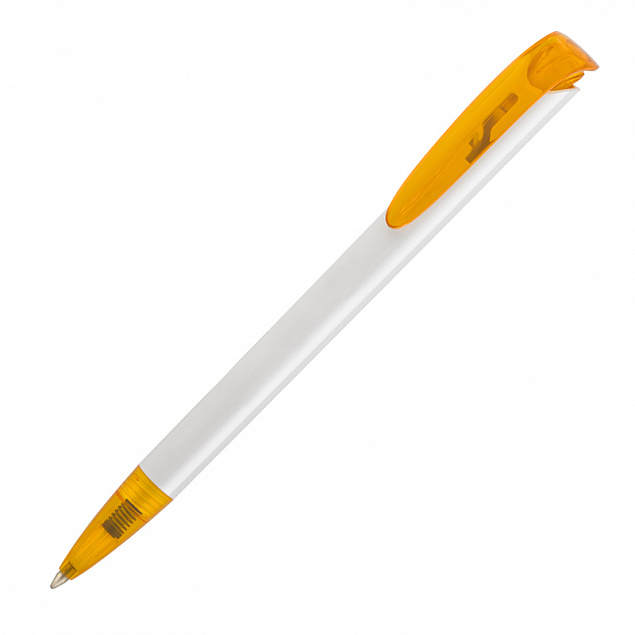 Ручка шариковая JONA T, белый/оранжевый прозрачный с логотипом в Балашихе заказать по выгодной цене в кибермаркете AvroraStore