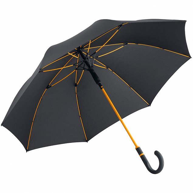 Зонт-трость с цветными спицами Color Style, оранжевый с логотипом в Балашихе заказать по выгодной цене в кибермаркете AvroraStore