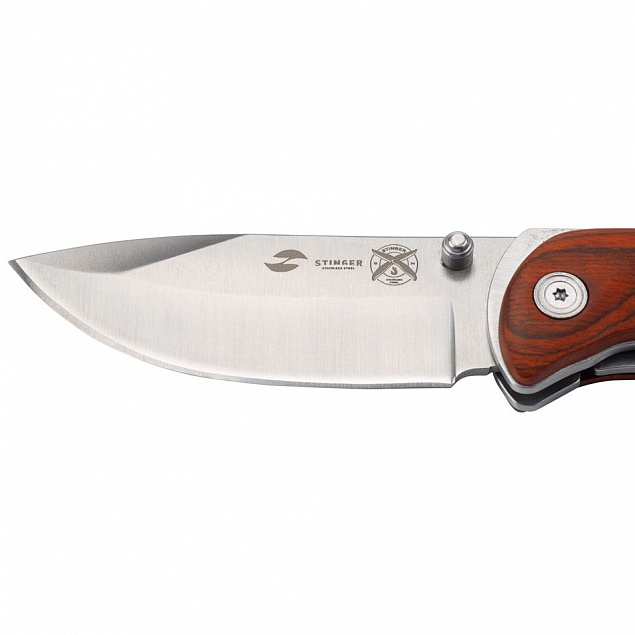 Складной нож Stinger 8236, коричневый с логотипом в Балашихе заказать по выгодной цене в кибермаркете AvroraStore