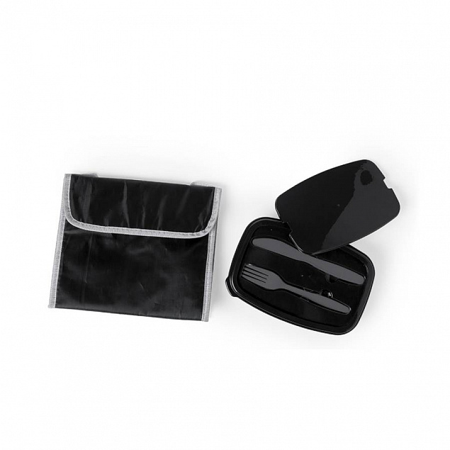 Набор термосумка и ланч-бокс PARLIK, черный, 26 x 22 x 18 cm, полиэстер 210D с логотипом в Балашихе заказать по выгодной цене в кибермаркете AvroraStore