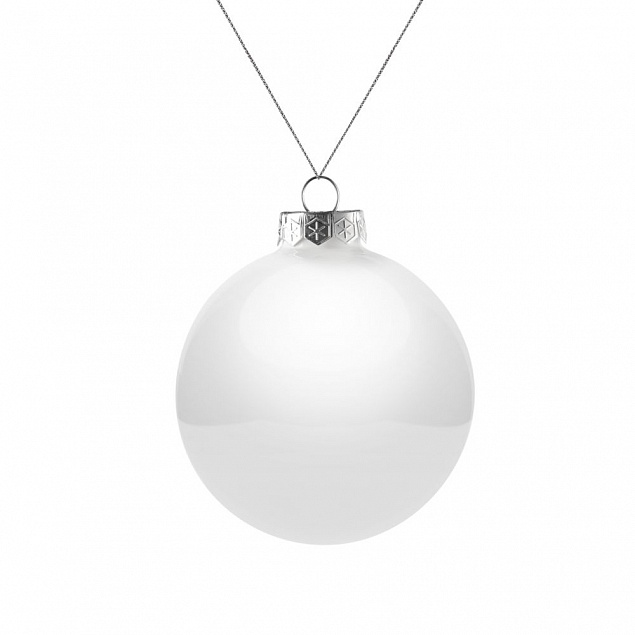 Елочный шар Finery Gloss, 8 см, глянцевый белый с логотипом в Балашихе заказать по выгодной цене в кибермаркете AvroraStore