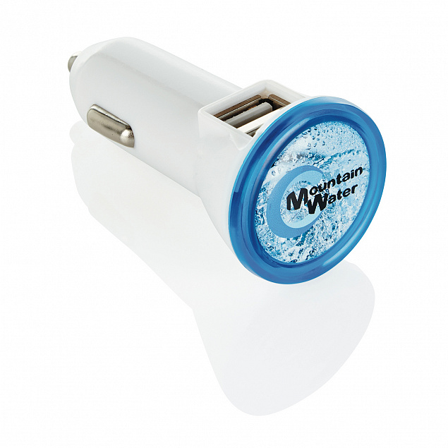 Мощное автомобильное зарядное устройство с 2 USB-портами с логотипом в Балашихе заказать по выгодной цене в кибермаркете AvroraStore