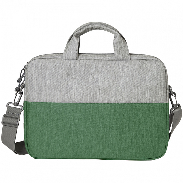 Конференц-сумка BEAM NOTE, серый/зеленый, 39х30х6.5 см, ткань верха:100% полиамид, под-д:100%полиэст с логотипом в Балашихе заказать по выгодной цене в кибермаркете AvroraStore