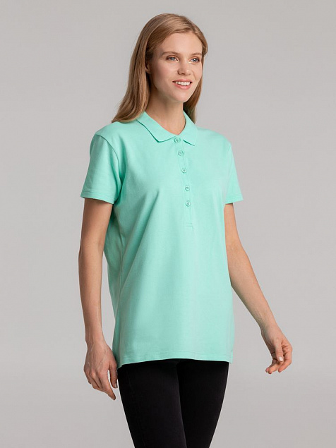 Рубашка поло женская PHOENIX WOMEN, зеленая мята с логотипом в Балашихе заказать по выгодной цене в кибермаркете AvroraStore
