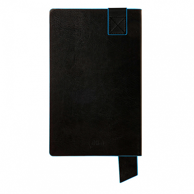 Бизнес-блокнот "Trendi", 130*210 мм, черно-голубой, мягкая обложка, в линейку с логотипом в Балашихе заказать по выгодной цене в кибермаркете AvroraStore