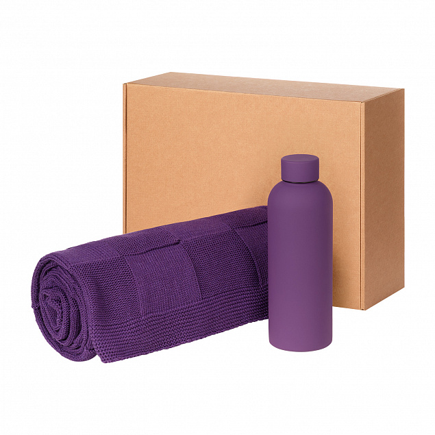 Подарочный набор Prima, Cella, фиолетовый (плед, термобутылка) с логотипом в Балашихе заказать по выгодной цене в кибермаркете AvroraStore