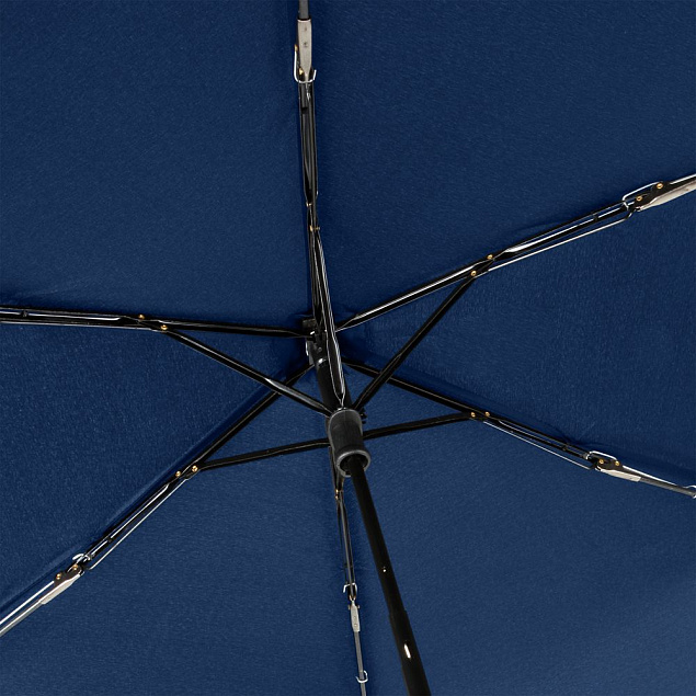 Зонт складной Mini Hit Flach, темно-синий с логотипом в Балашихе заказать по выгодной цене в кибермаркете AvroraStore