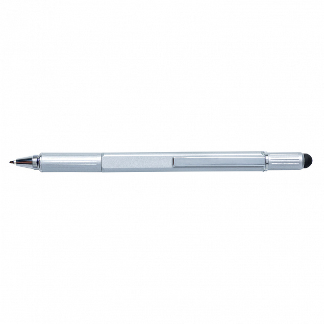 Многофункциональная ручка 5 в 1, серебряный с логотипом в Балашихе заказать по выгодной цене в кибермаркете AvroraStore