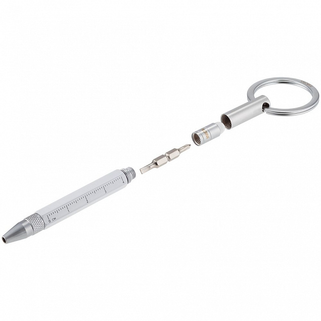 Ручка-брелок Construction Micro, белый с логотипом в Балашихе заказать по выгодной цене в кибермаркете AvroraStore