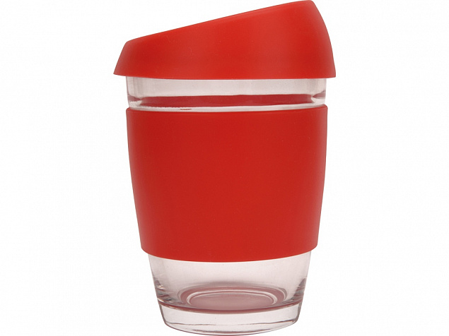Стеклянный стакан с силиконовой крышкой и манжетой Monday с логотипом в Балашихе заказать по выгодной цене в кибермаркете AvroraStore
