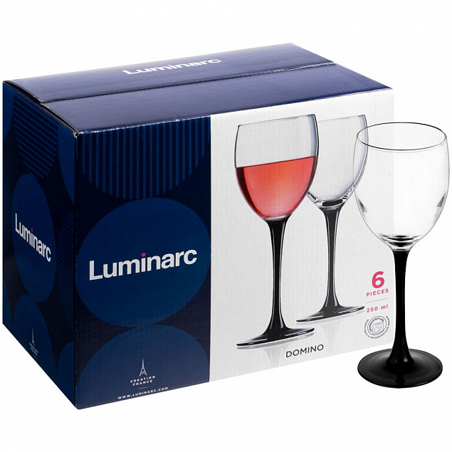 Набор бокалов для вина «Домино» с логотипом в Балашихе заказать по выгодной цене в кибермаркете AvroraStore