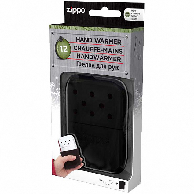 Каталитическая грелка для рук Zippo, черная с логотипом в Балашихе заказать по выгодной цене в кибермаркете AvroraStore