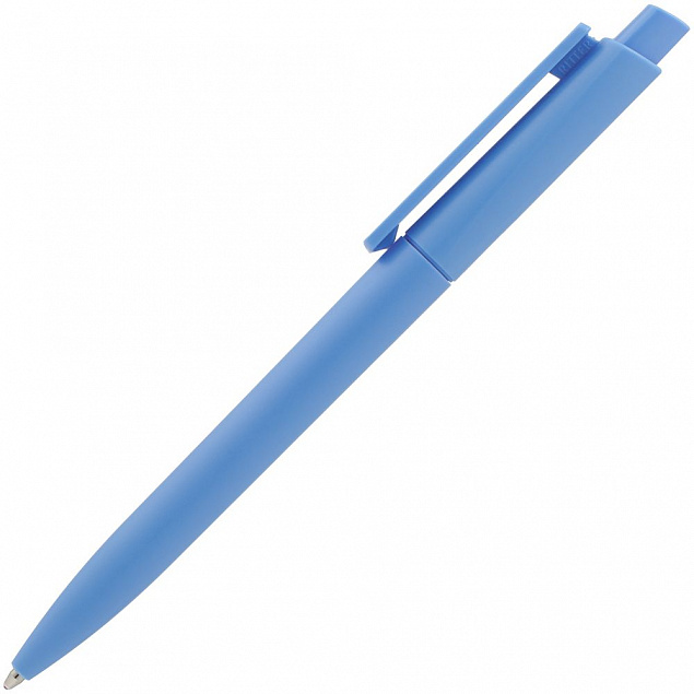 Ручка шариковая Crest, голубая с логотипом в Балашихе заказать по выгодной цене в кибермаркете AvroraStore