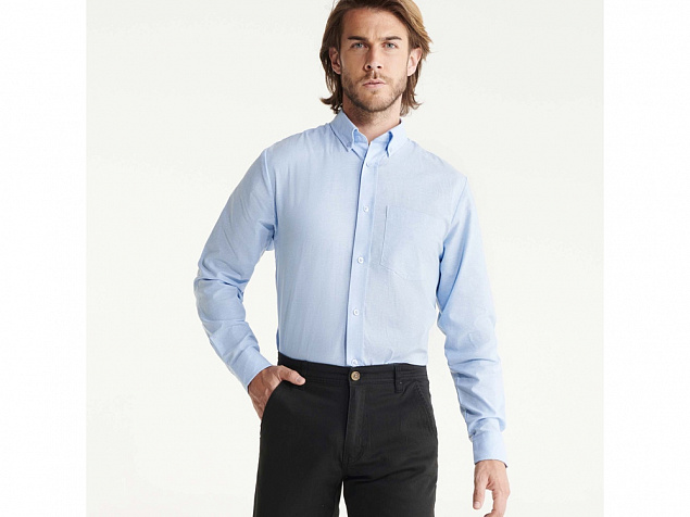 Рубашка с длинным рукавом «Oxford», мужская с логотипом в Балашихе заказать по выгодной цене в кибермаркете AvroraStore