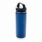 Герметичная вакуумная бутылка с широким горлышком, синяя с логотипом в Балашихе заказать по выгодной цене в кибермаркете AvroraStore