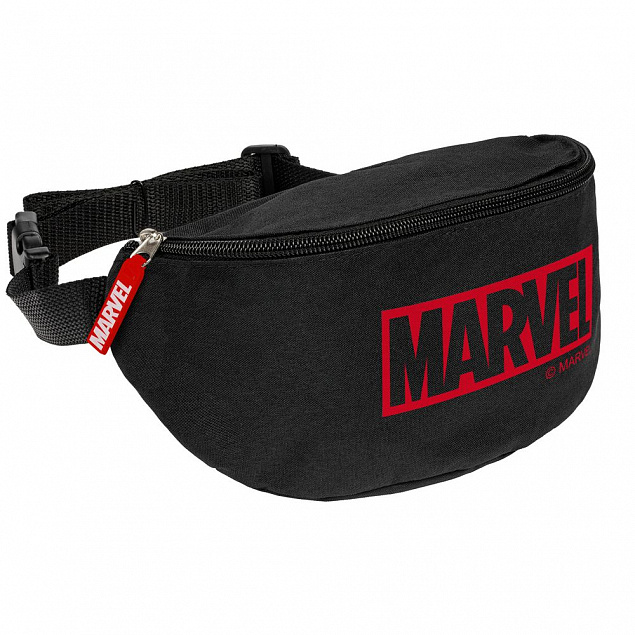 Поясная сумка Marvel, черная с логотипом в Балашихе заказать по выгодной цене в кибермаркете AvroraStore