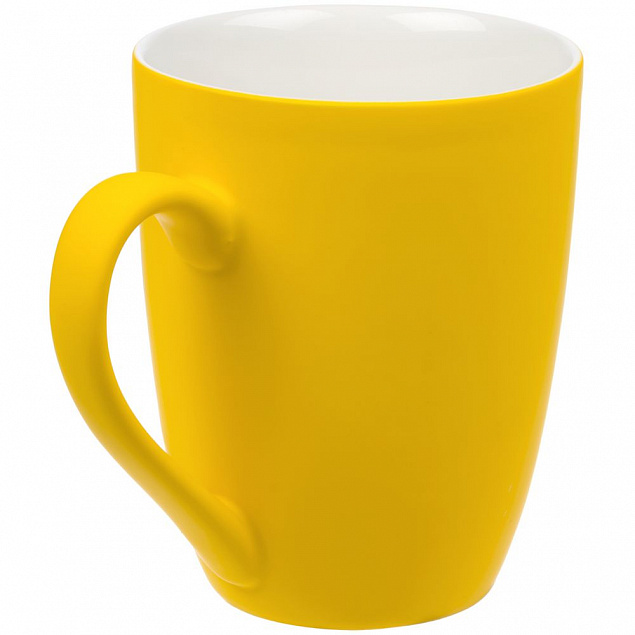 Кружка Good Morning с покрытием софт-тач, желтая с логотипом в Балашихе заказать по выгодной цене в кибермаркете AvroraStore