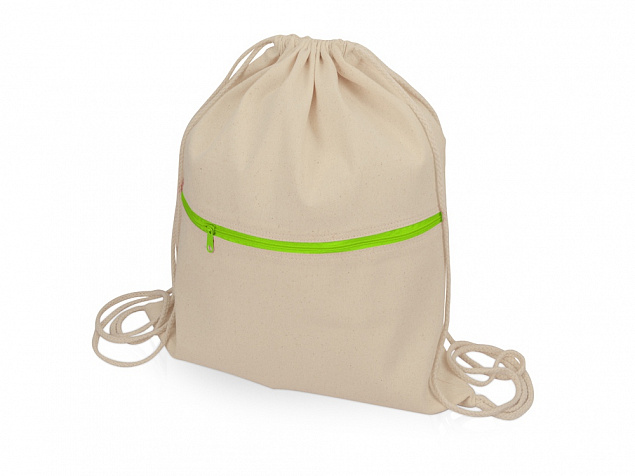 Рюкзак-мешок хлопковый Lark с цветной молнией с логотипом в Балашихе заказать по выгодной цене в кибермаркете AvroraStore