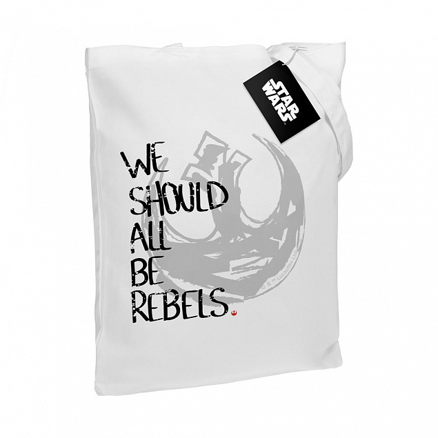 Холщовая сумка Rebels, белая с логотипом в Балашихе заказать по выгодной цене в кибермаркете AvroraStore