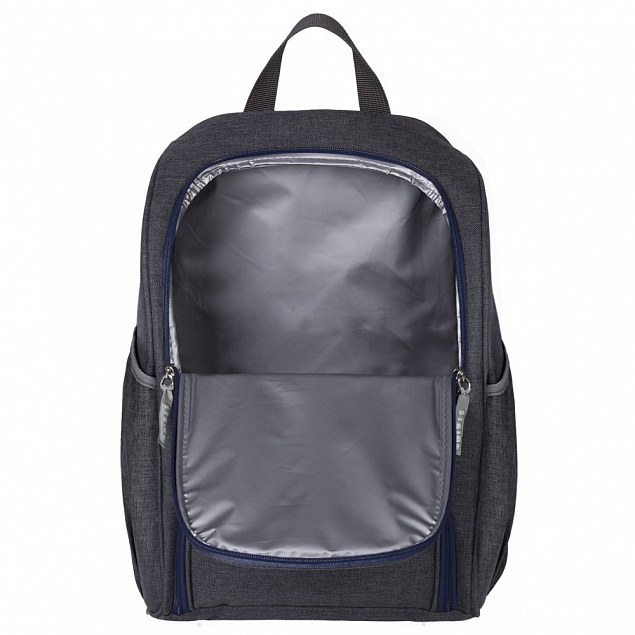 Изотермический рюкзак Liten Fest, серый с темно-синим с логотипом в Балашихе заказать по выгодной цене в кибермаркете AvroraStore