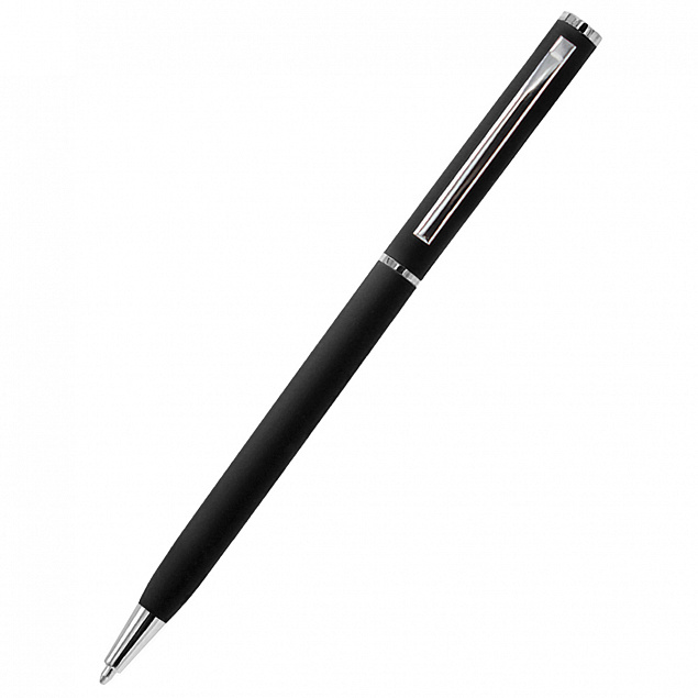 Ручка шариковая металлическая Tinny Soft - Черный AA с логотипом в Балашихе заказать по выгодной цене в кибермаркете AvroraStore